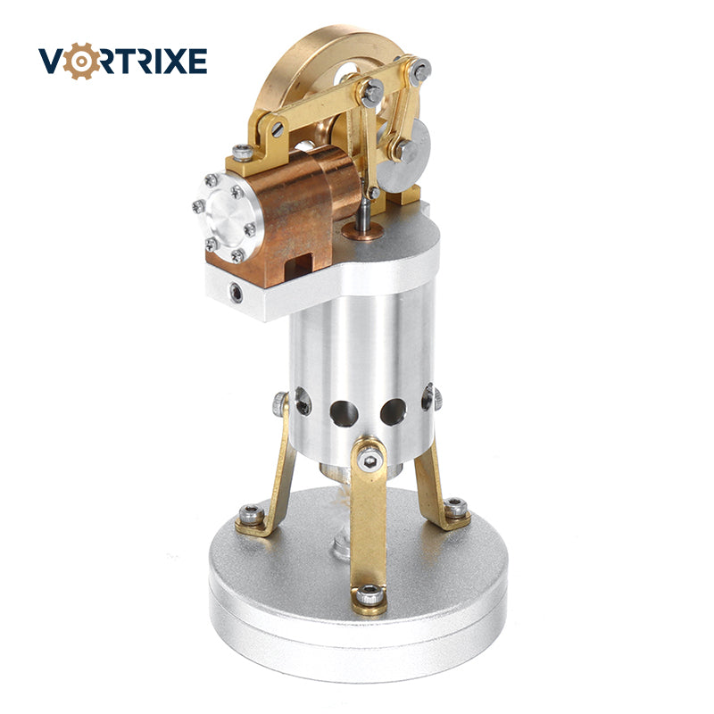 VORTRIXE DIY Mini Retro Vertical Brass Stirling Engine Model