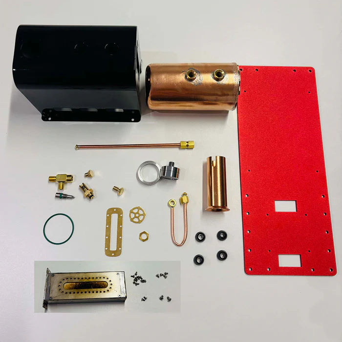 VORTRIXE Mini RW-BL1K Reversible Reciprocating Single-Cylinder Live Steam Engine Kit with Boiler DIY Kit