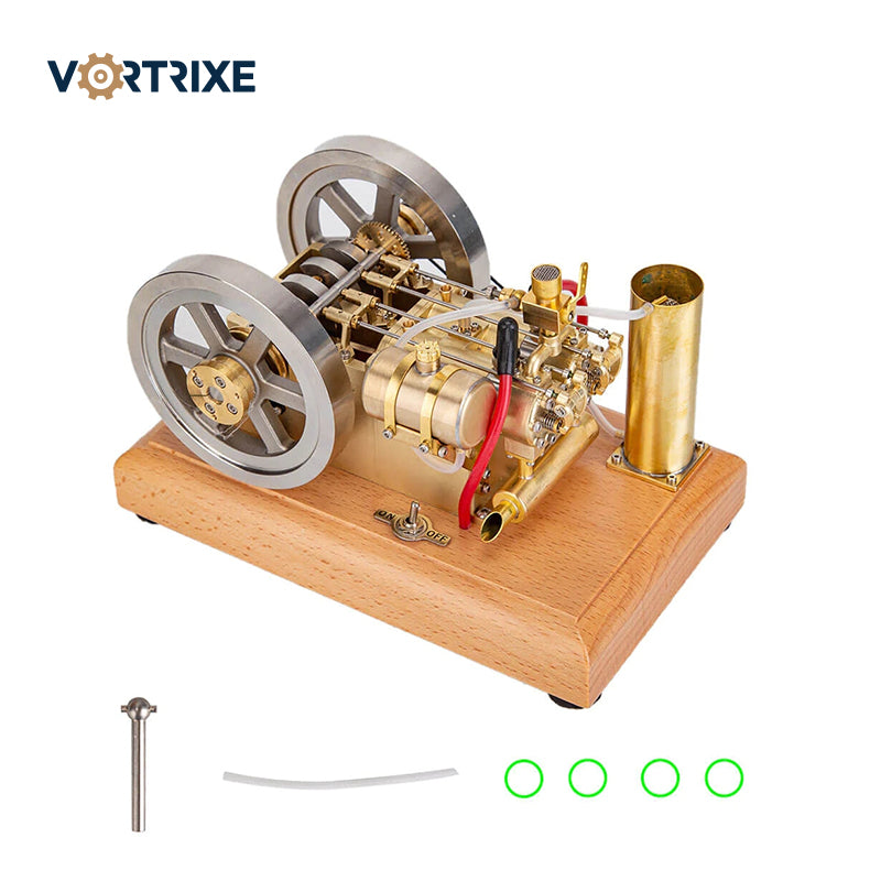 VORTRIXE Horizontal Vintage Stationary Engine Twin-cylinder OHV Dual Flywheel Gasoline Engine Model