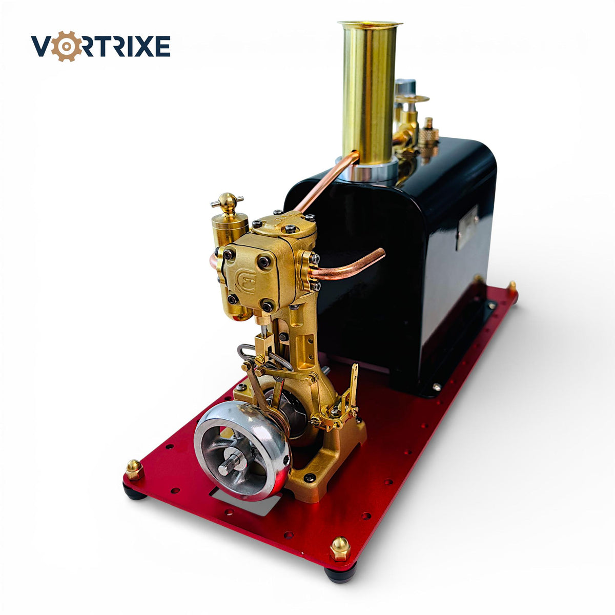 VORTRIXE Mini RW-BL1K Reversible Reciprocating Single-Cylinder Live Steam Engine Kit with Boiler DIY Kit