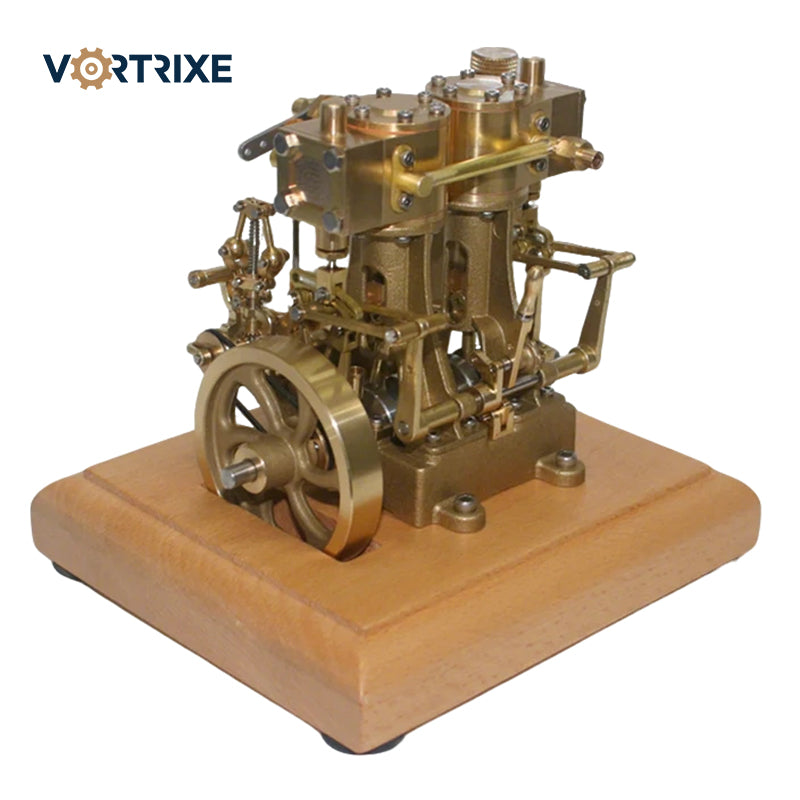 VORTRIXE Mini Retro Vertical Two-cylinder Steam Engine Model