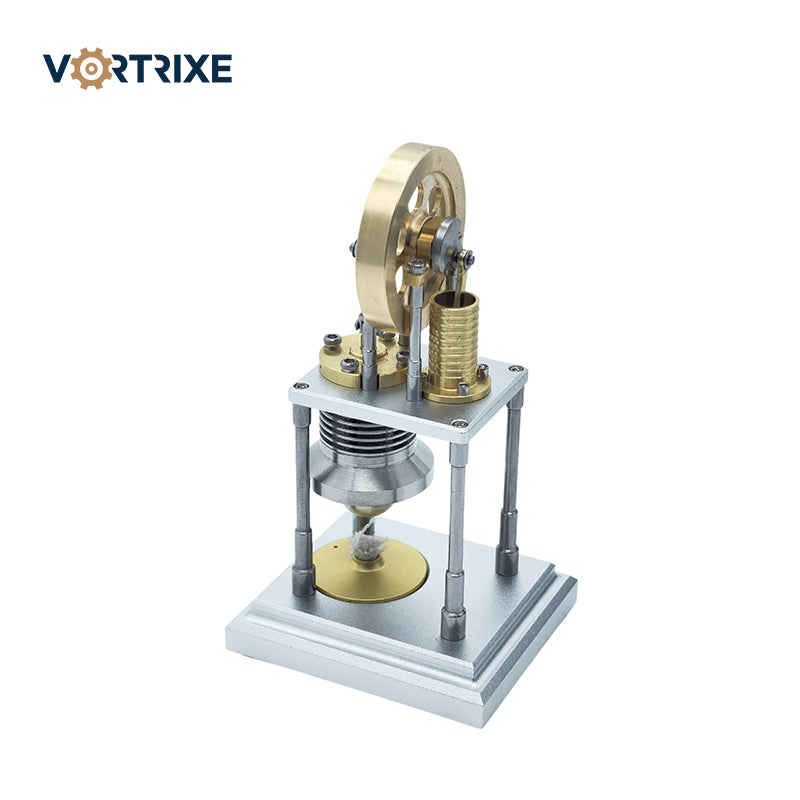 VORTRIXE Mini Hot Vertical Stirling Brass Pulley Engine Model
