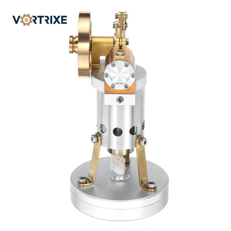 VORTRIXE DIY Mini Retro Vertical Brass Stirling Engine Model