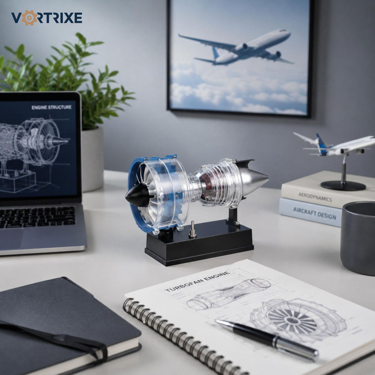 VORTRIXE & TECHING 170+PCS DIY Metal Electric Mini Turbofan Engine Kits for STEM Education
