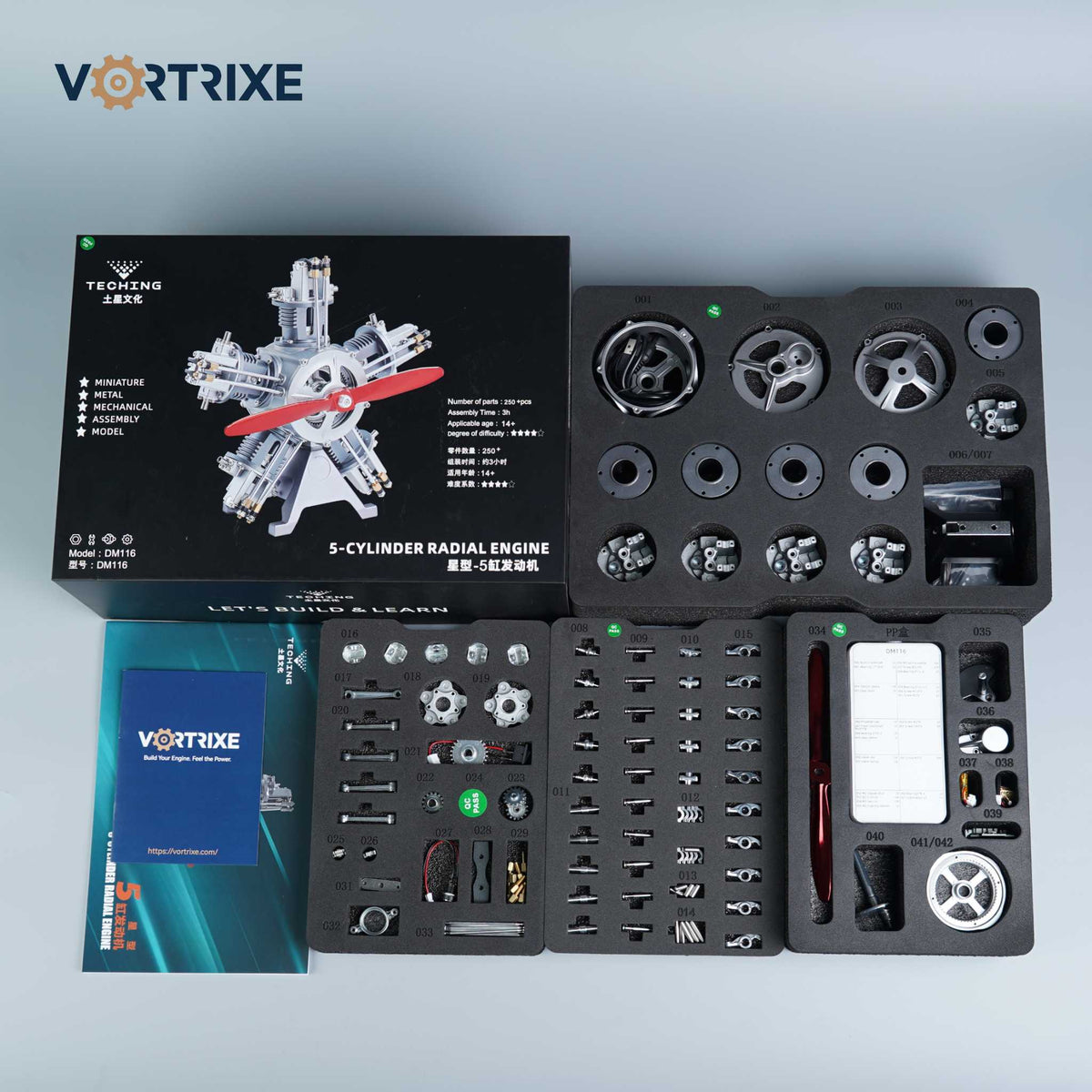 VORTRIXE & TECHING 5 Cylinder Radial Engine Model Kit