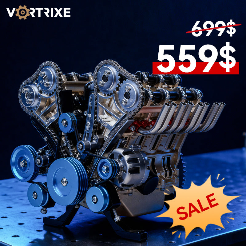 VORTRIXE & TECHING V8 Engine Metal Assembly DIY Model Kit