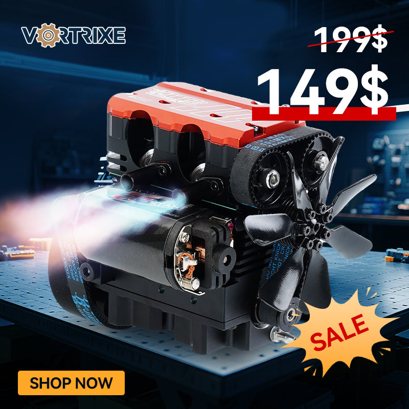 VORTRIXE & TOYAN FS-L200AC Engine 2 Cylinder 4 Stroke Engine Model Kit ...