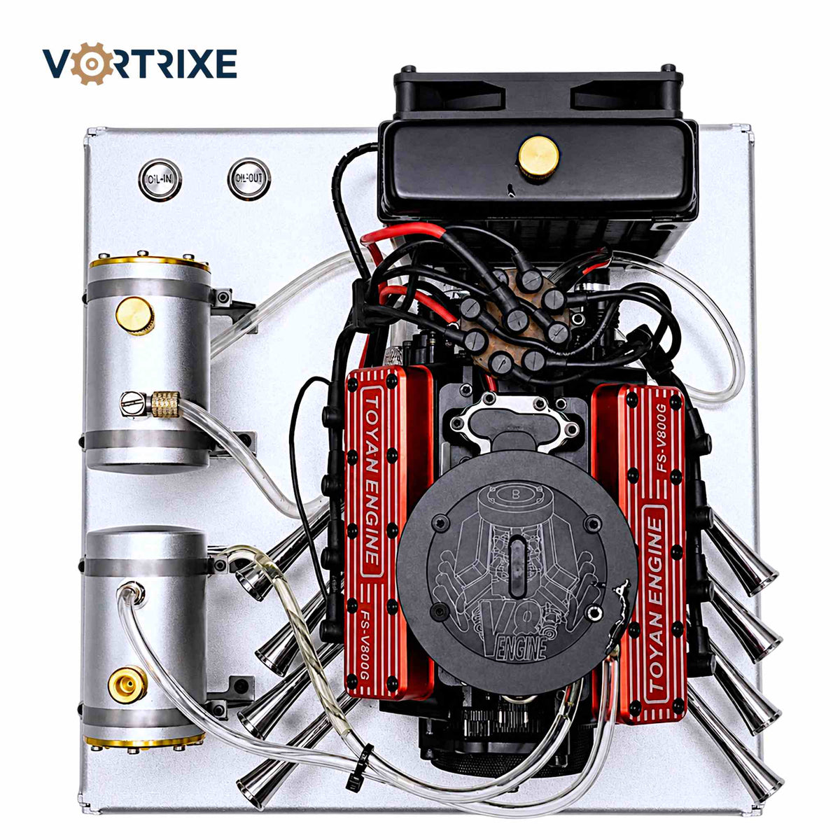 VORTRIXE &amp; TOYAN FS-V800WGPC V8-Motor mit Starterkit, Ständer und Zubehör 