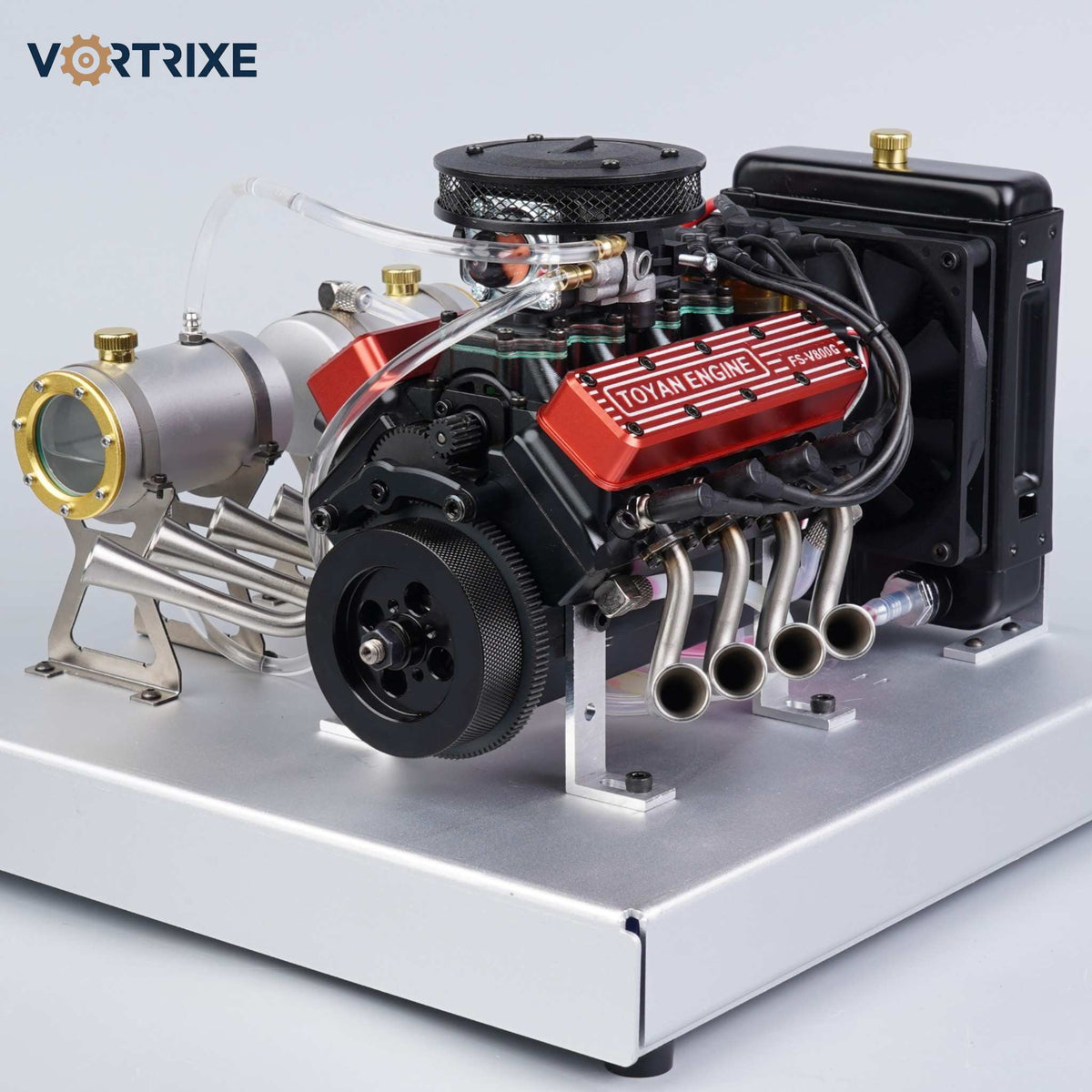 VORTRIXE & TOYAN FS-V800WGPC V8-Motor mit Starterkit, Ständer und Zubehör