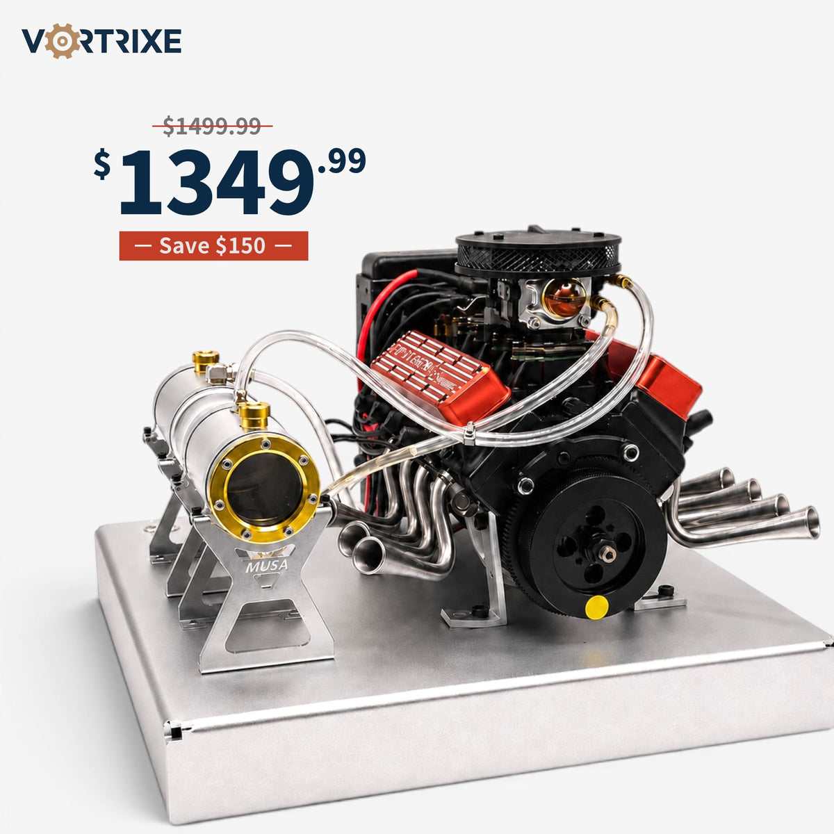 VORTRIXE &amp; TOYAN FS-V800WGPC V8-Motor mit Starterkit, Ständer und Zubehör 