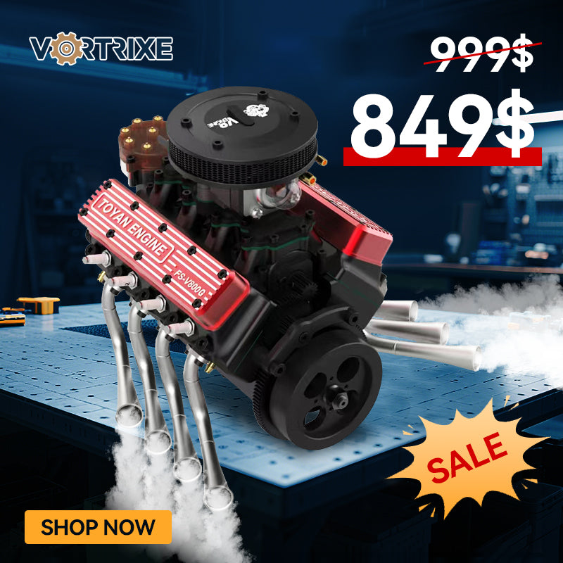 VORTRIXE &amp; TOYAN V8-Motor, 28 ccm OHV-Nitro-Motormodell 