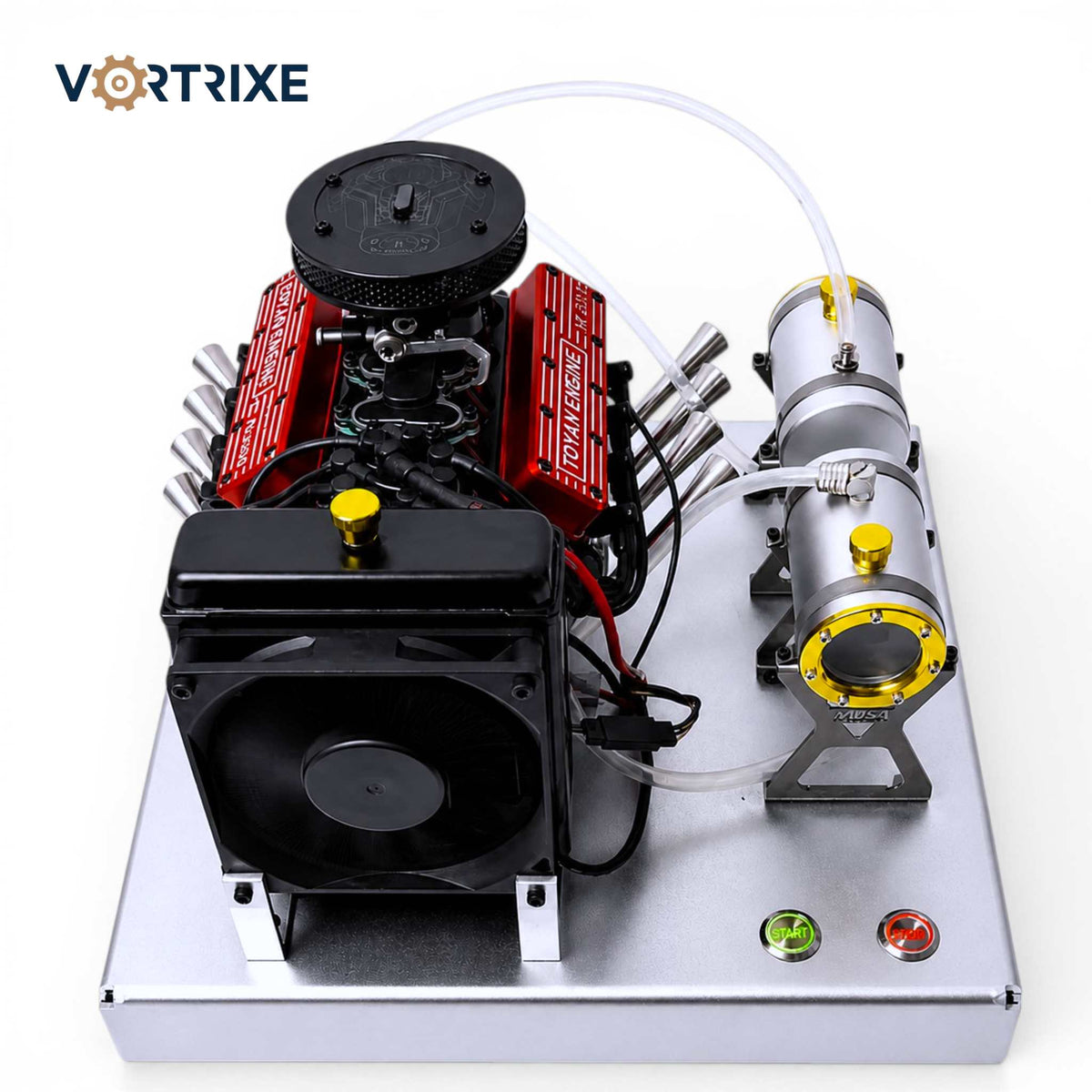 VORTRIXE &amp; TOYAN FS-V800WGPC V8-Motor mit Starterkit, Ständer und Zubehör 