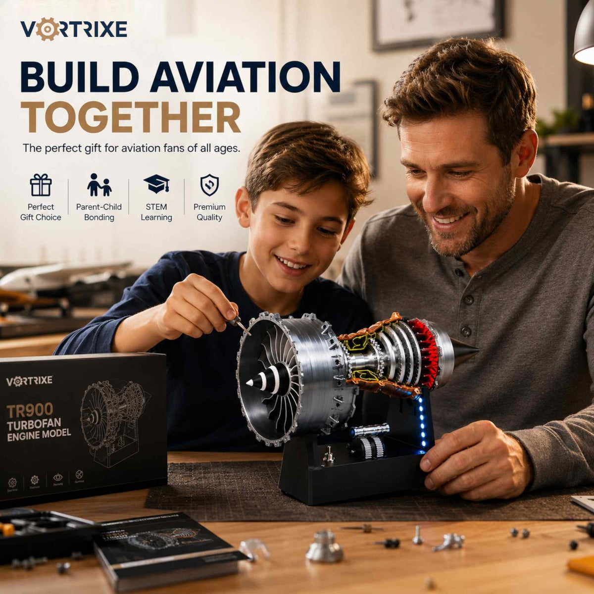 VORTRIXE TR900 Turbofan Engine Model with Magnetic Push-Rod Assembly