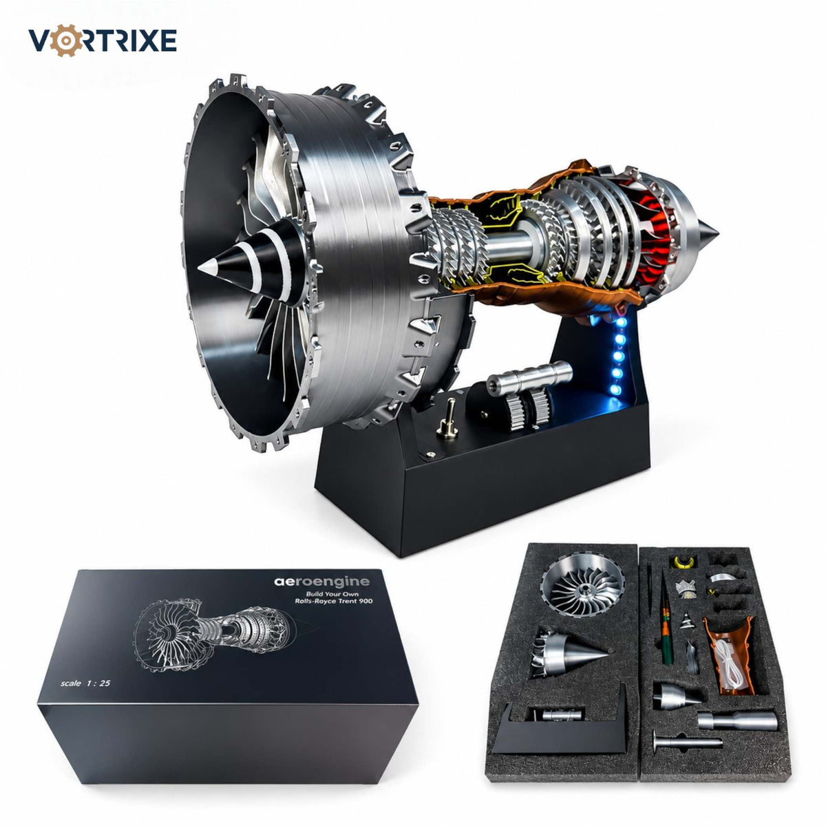 VORTRIXE TR900 Turbofan Engine Model with Magnetic Push-Rod Assembly