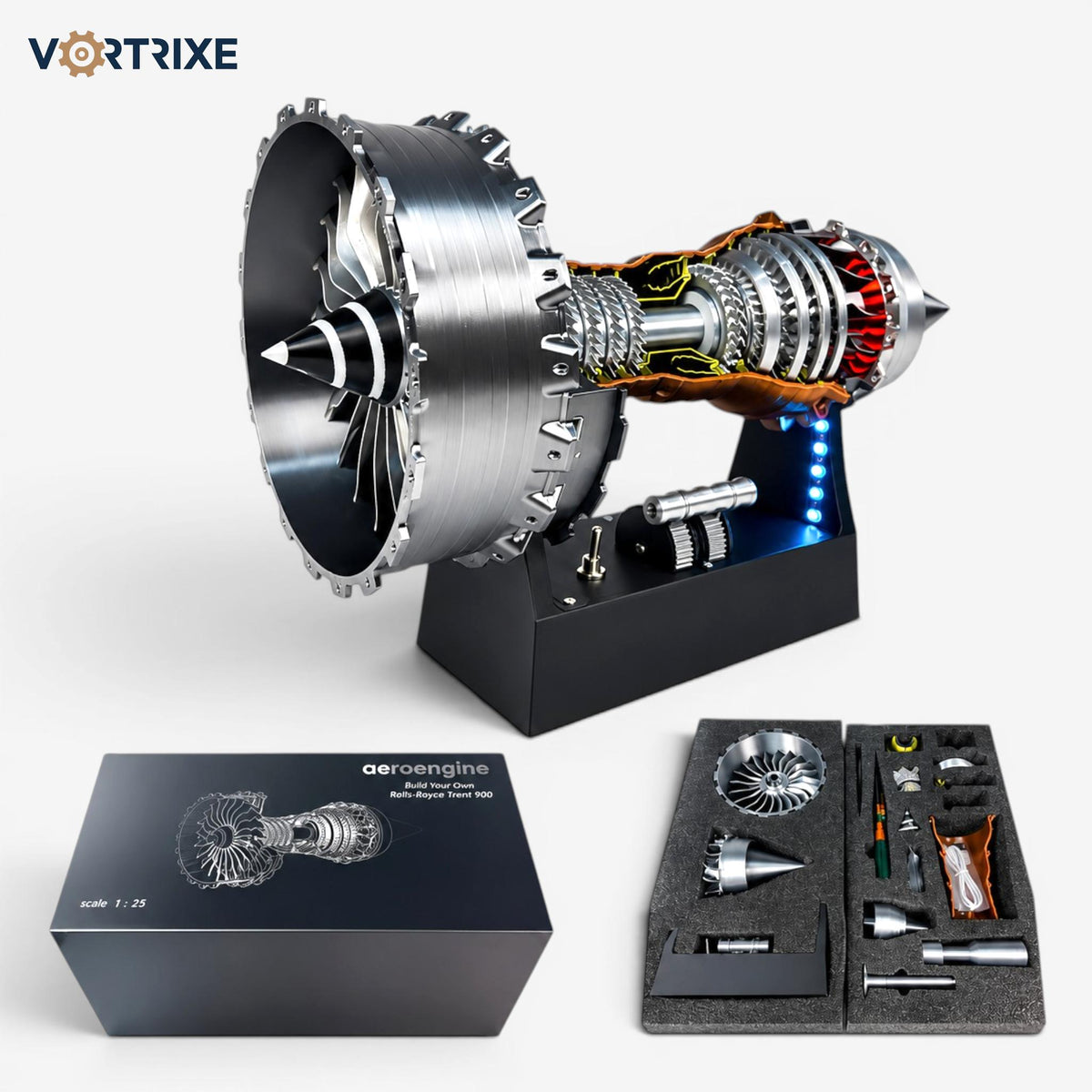 VORTRIXE TR900 Turbofan Engine Model with Magnetic Push-Rod Assembly