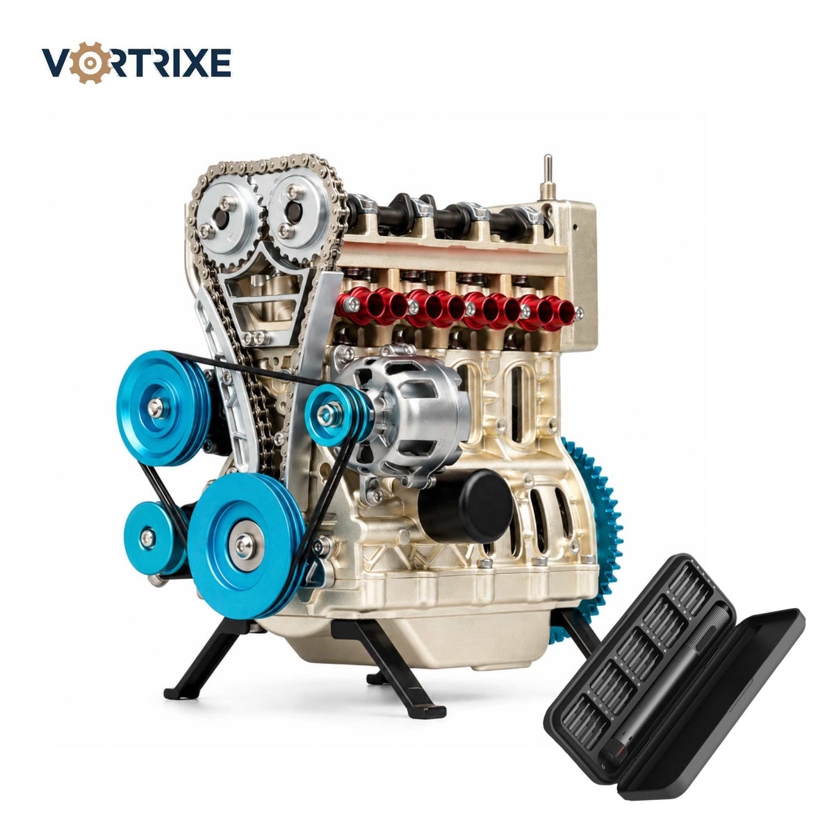 VORTRIXE & TECHING Full Metal Assembling L4 Car Engine Model Kits