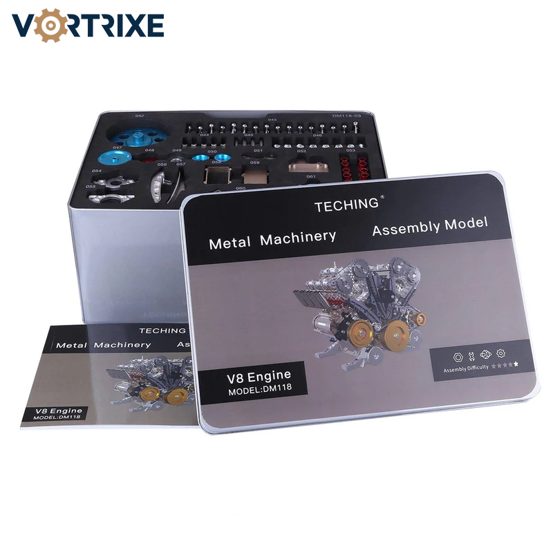 VORTRIXE & TECHING V8 Engine Metal Assembly DIY Model Kit