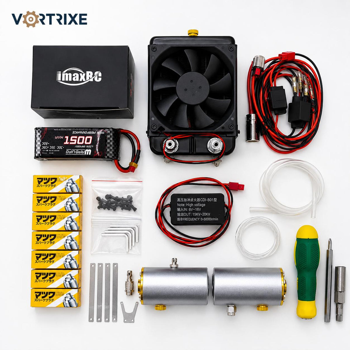VORTRIXE &amp; TOYAN FS-V800WGPC V8-Motor mit Starterkit, Ständer und Zubehör 