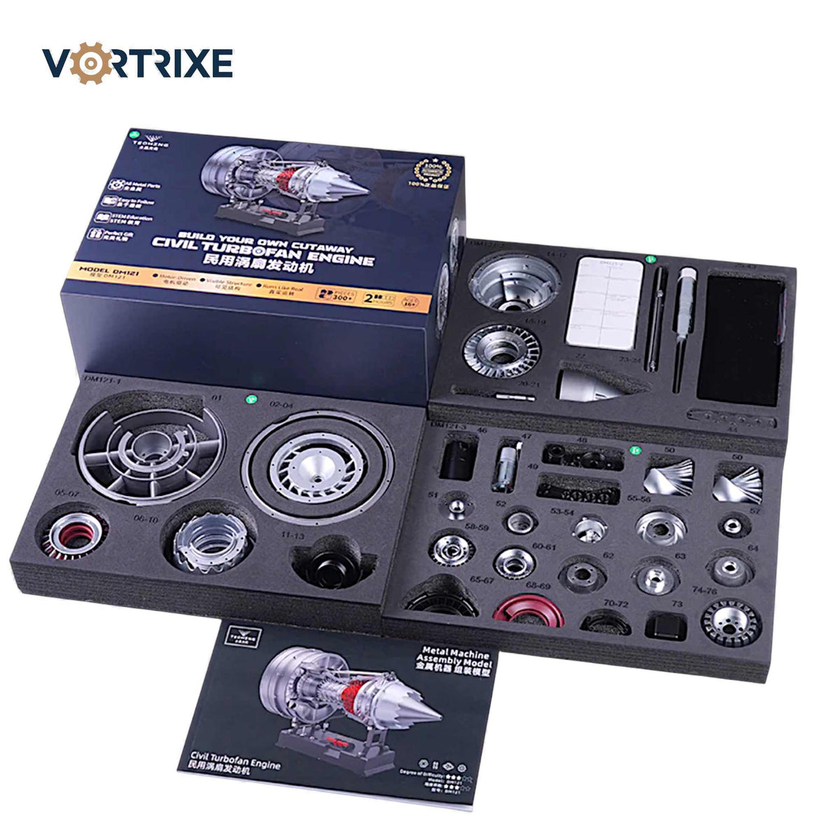 VORTRIXE &amp; TECHING DIY-Bausätze für zweiwellige Flugzeug-Turbofan-Triebwerke 