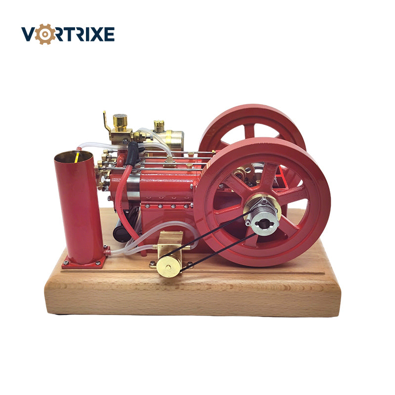 VORTRIXE Horizontal Vintage Stationary Engine Twin-cylinder OHV Dual Flywheel Gasoline Engine Model