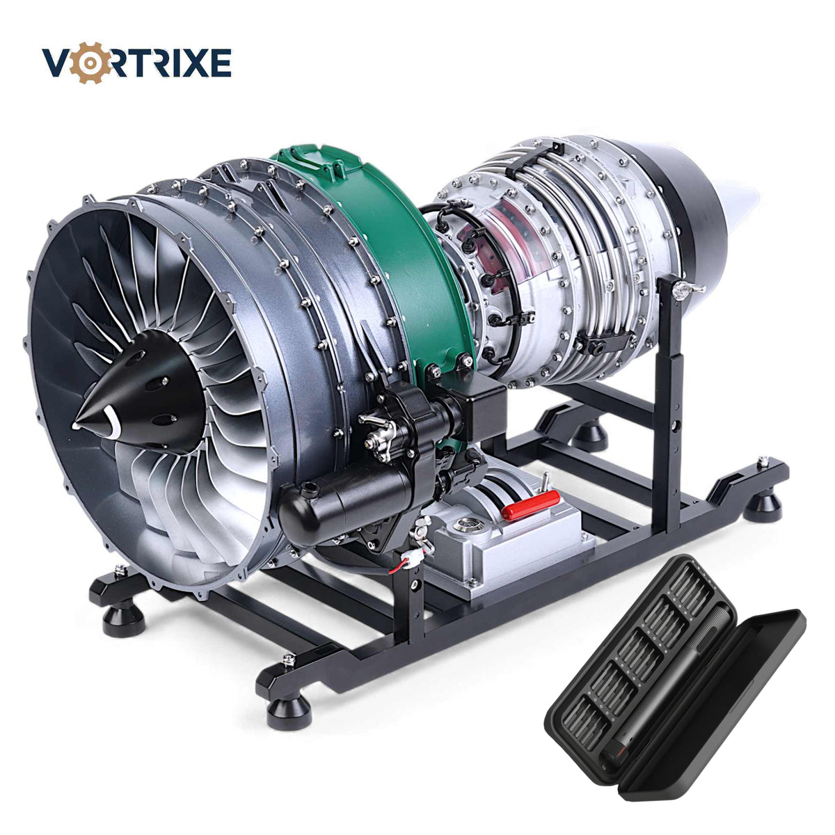 VORTRIXE & TECHING 1000+Pcs DIY Twin-spool Aircraft Turbofan Engine Kits