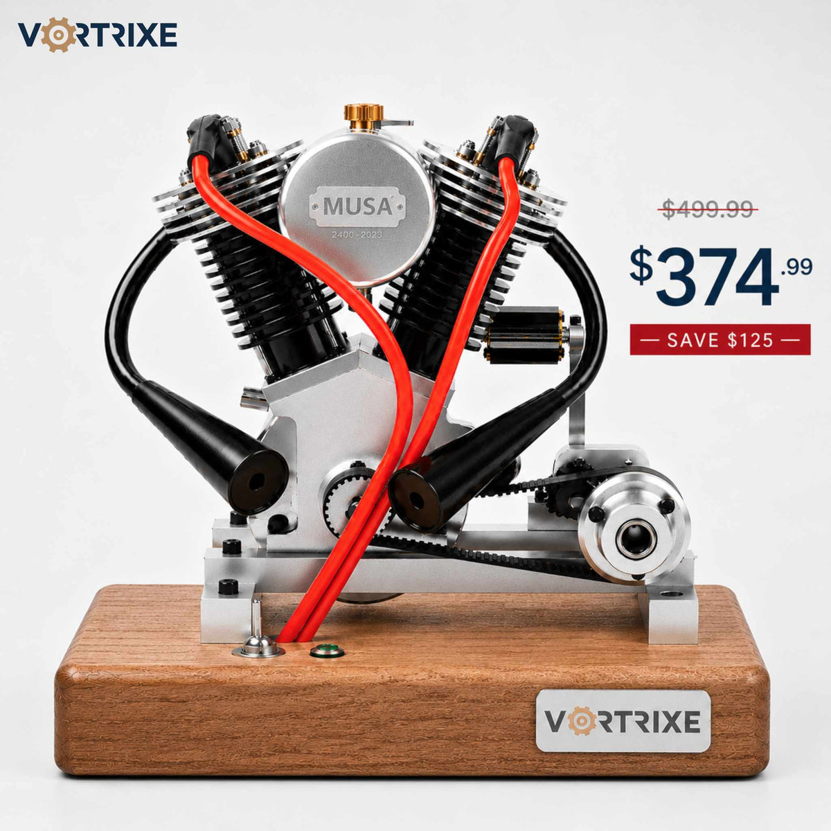 VORTRIXE Motorcycle Mini V-twin Hoglet Engine V2 Gasoline 4-Stroke Engine Model