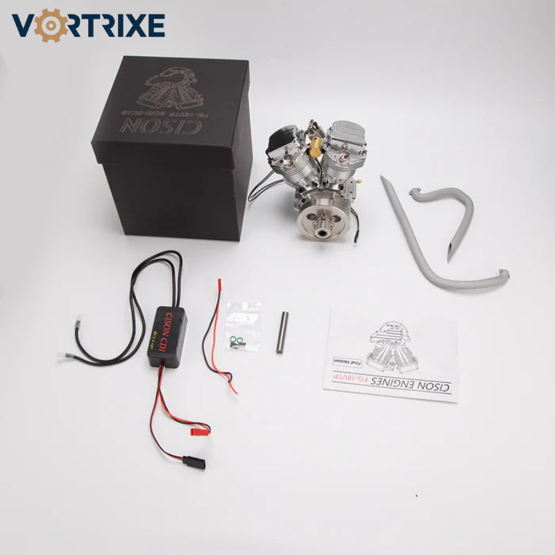 VORTRIXE & CISON FG-VT9 9cc Air-Cooled V-Twin Dual Cylinder 4-Stroke Gasoline Motorcycle Engine Model