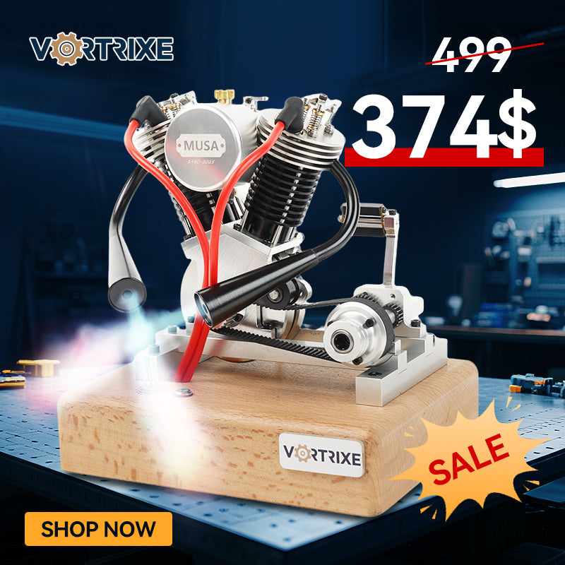 VORTRIXE Mini V2 Motorradmotor Doppelzylinder-Viertakt-Benzinmotor 
