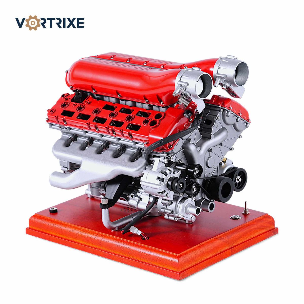VORTRIXE & TECHING 800+PCS 1/4 Metal V12 Engine Model Kit with Electric Drive