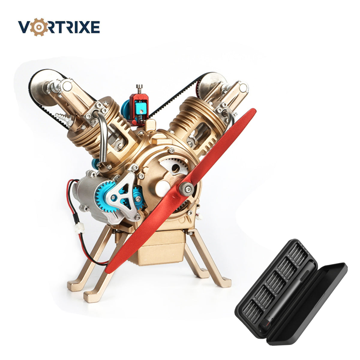 VORTRIXE & TECHING V2 Car Engine Assembly Model Kit