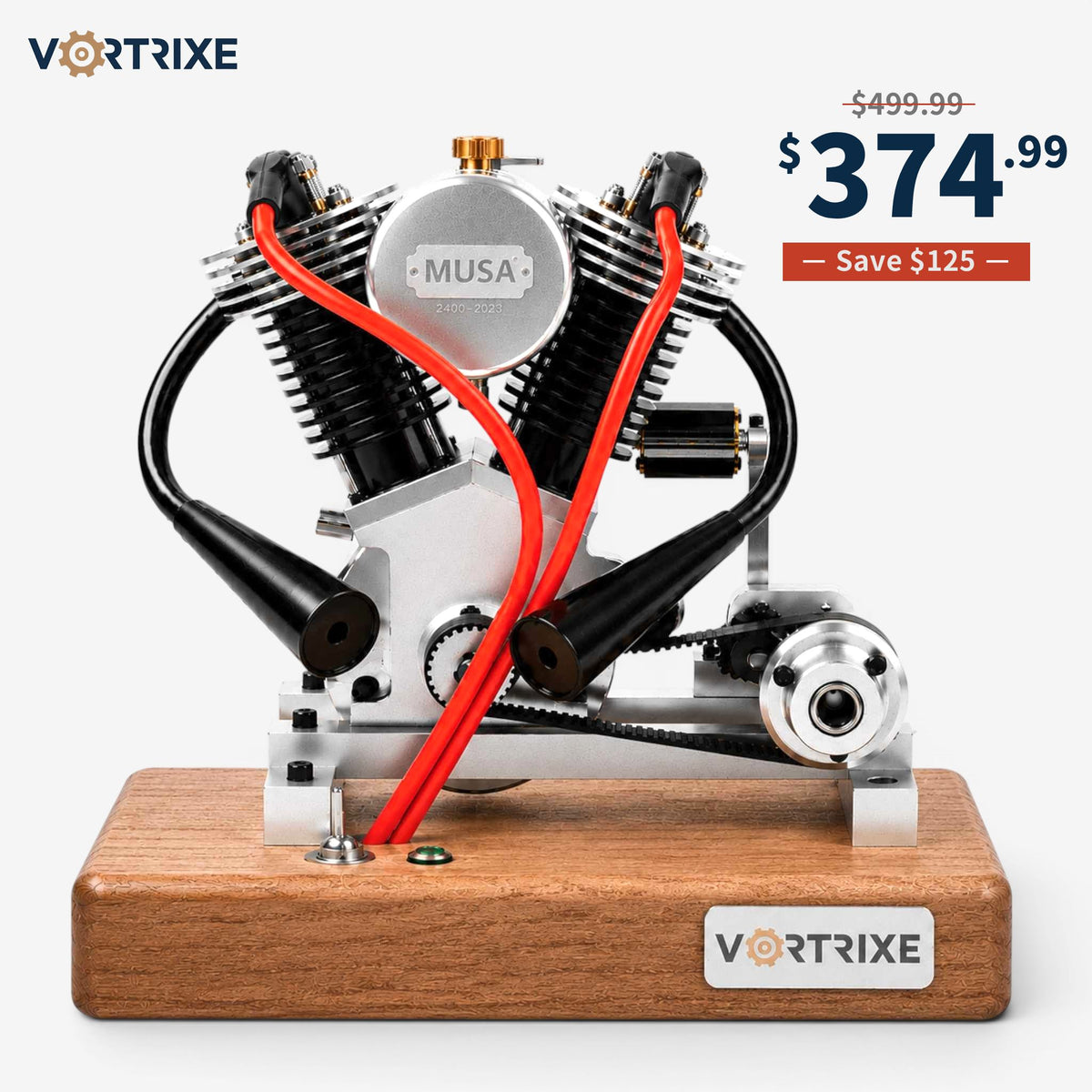 VORTRIXE Motorcycle Mini V-twin Hoglet Engine V2 Gasoline 4-Stroke Engine Model
