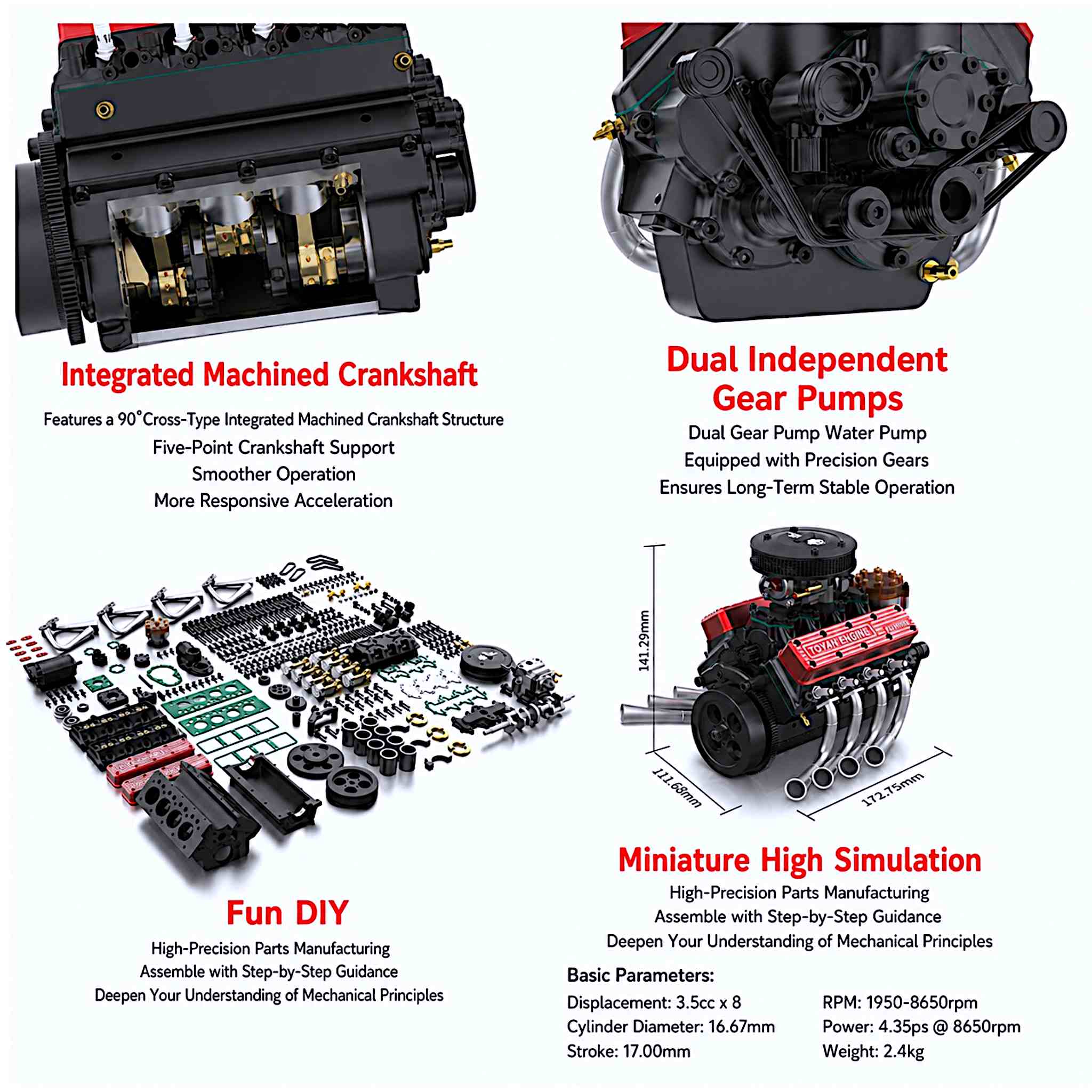 VORTRIXE & TOYAN V8 Engine 28cc OHV Gas Engine Model – Vortrixe
