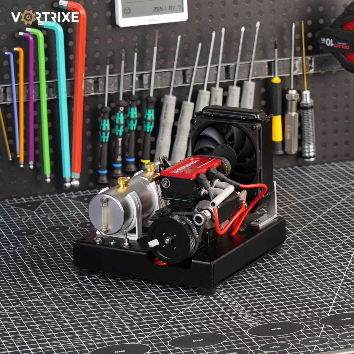 VORTRIXE & VAMRION F2 Gasoline Engine Upgrade Water-Cooled 2 Cylinder 4 Stroke Tabletop Engine Model Kit