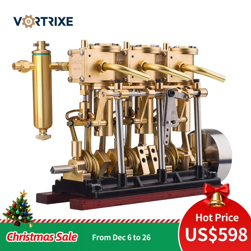 Modèle réduit de machine à vapeur à trois cylindres VORTRIXE 80–120 cm 