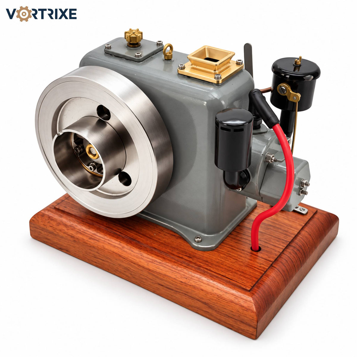 VORTRIXE & OKMO 3.6cc Brass Model 1115 Miniature Water-Cooled 4-Stroke Gasoline Engine with Adjustable Timing Pre-Order