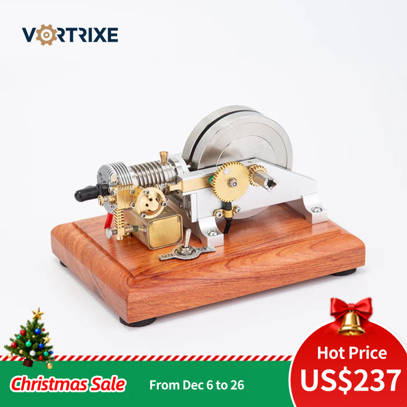 Moteur à essence atypique VORTRIXE &amp; OKMO M96, monocylindre 4 temps à refroidissement par air, à allumage par étincelle.