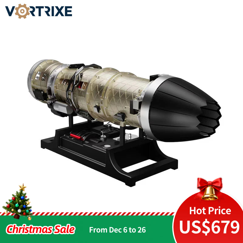 VORTRIXE & TECHING 1/10 F35 Military Fighter Turbofan Engine Model Kit 600+PCS