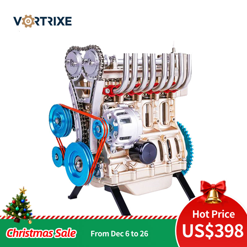 VORTRIXE & TECHING Full Metal Assembling V4 Car Engine Model Kits
