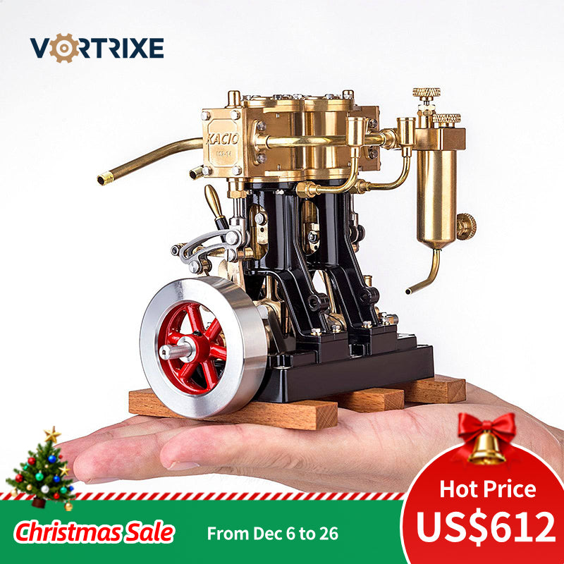 Modèle de machine à vapeur rétro à deux cylindres alternatifs VORTRIXE 