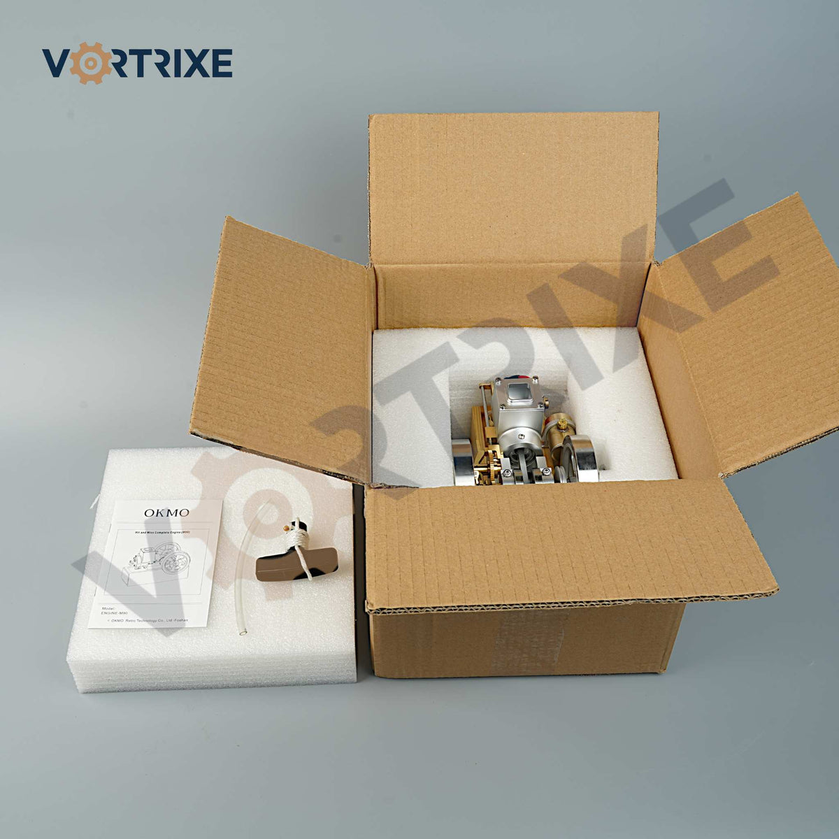 VORTRIXE &amp; OKMO M90 Vollmetall-Upgrade Hit &amp; Miss Gasmotor Verbrennungsmotor