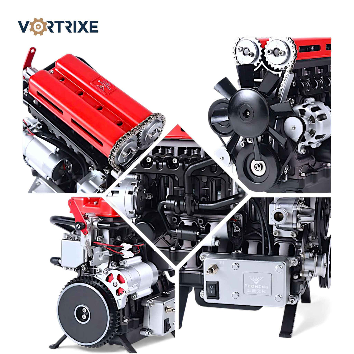 VORTRIXE &amp; TECHING Vollmetall-L4-Automotor-Modellbausatz 