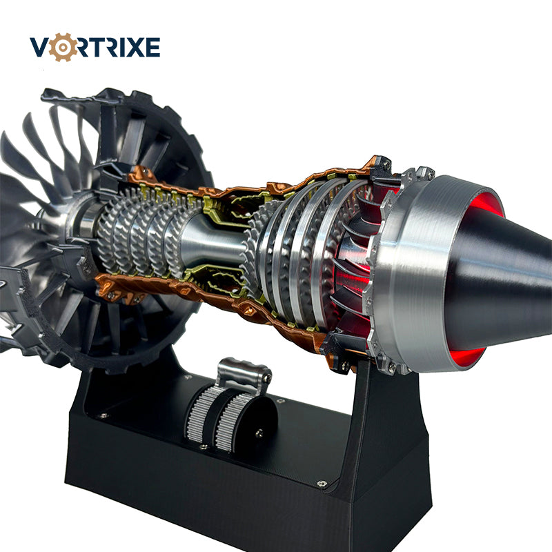 Аутентичная модель турбовентиляторного реактивного двигателя VORTRIXE с подсветкой и движением 