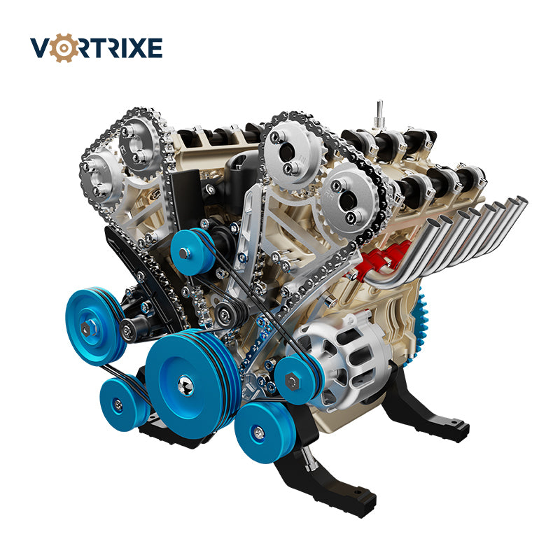 VORTRIXE & TECHING V8 Engine Metal Assembly DIY Model Kit
