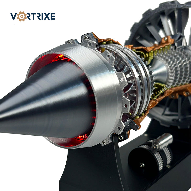 Аутентичная модель турбовентиляторного реактивного двигателя VORTRIXE с подсветкой и движением 