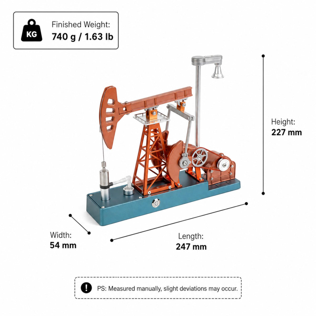 Kit de maquette de pompe à pétrole VORTRIXE & TECHING 219 pièces pour équipement de travail pétrolier 